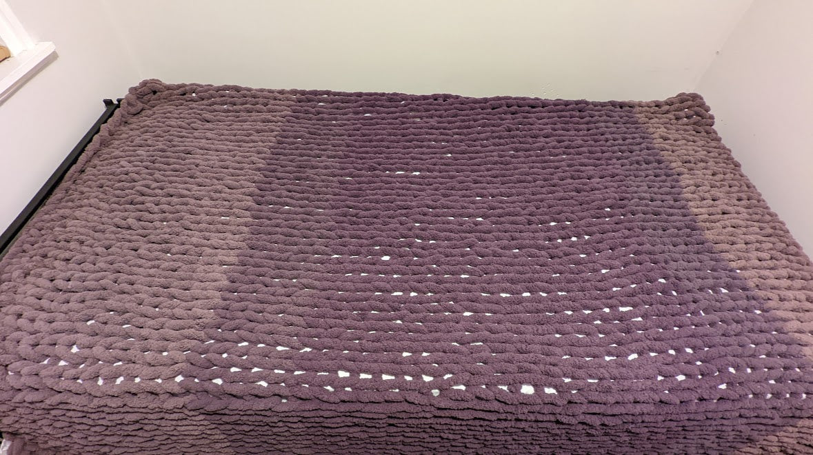 Purple Jumbo Loose Knit Blanket