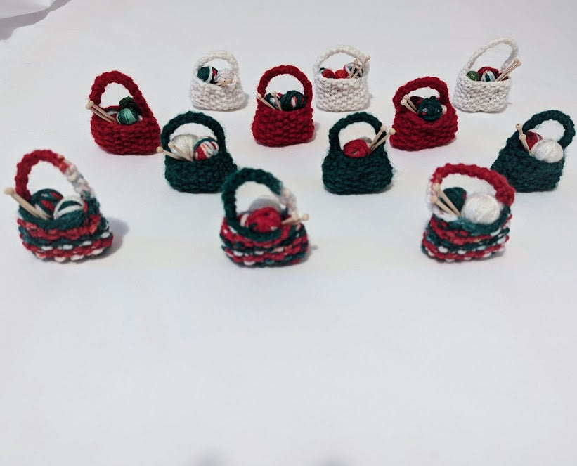 Yarnball Sack Ornament: Christmas-y (click for options)