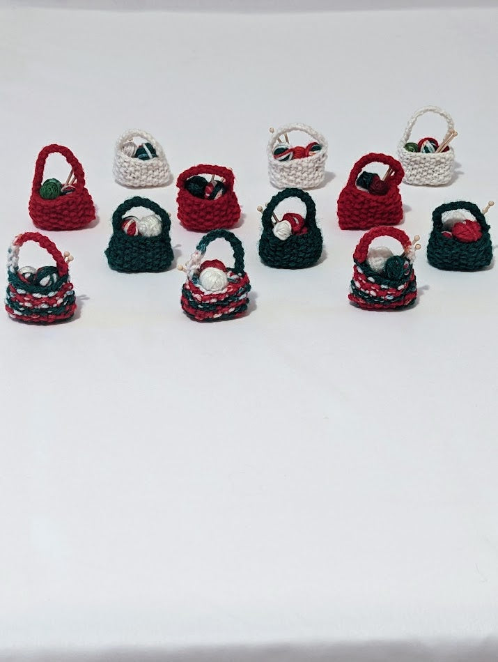 Yarnball Sack Ornament: Christmas-y (click for options)