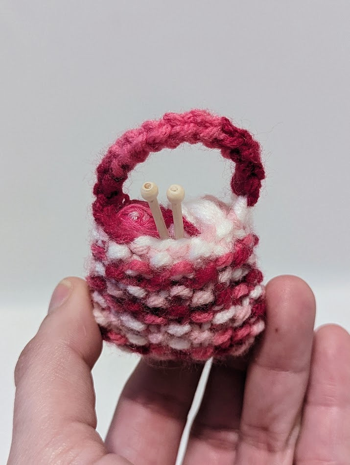 Yarnball Sack Ornament: Shades of Pink (click for options)