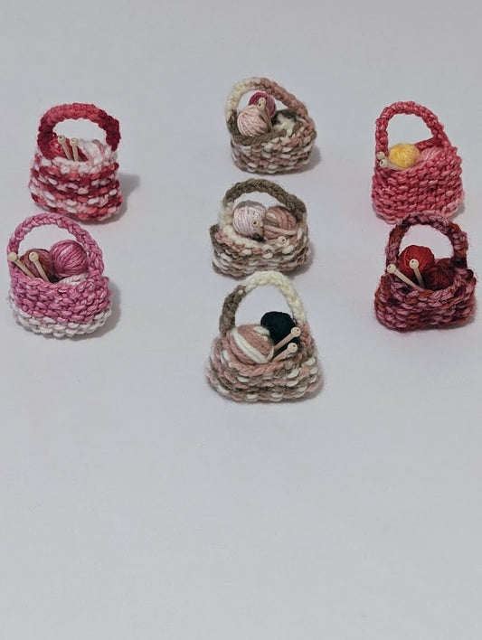 Yarnball Sack Ornament: Shades of Pink (click for options)