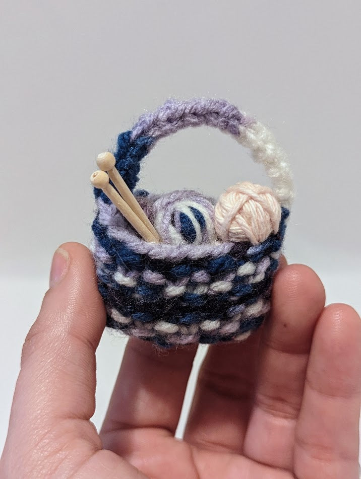 Yarnball Sack Ornament: Blues and Purples (click for options)