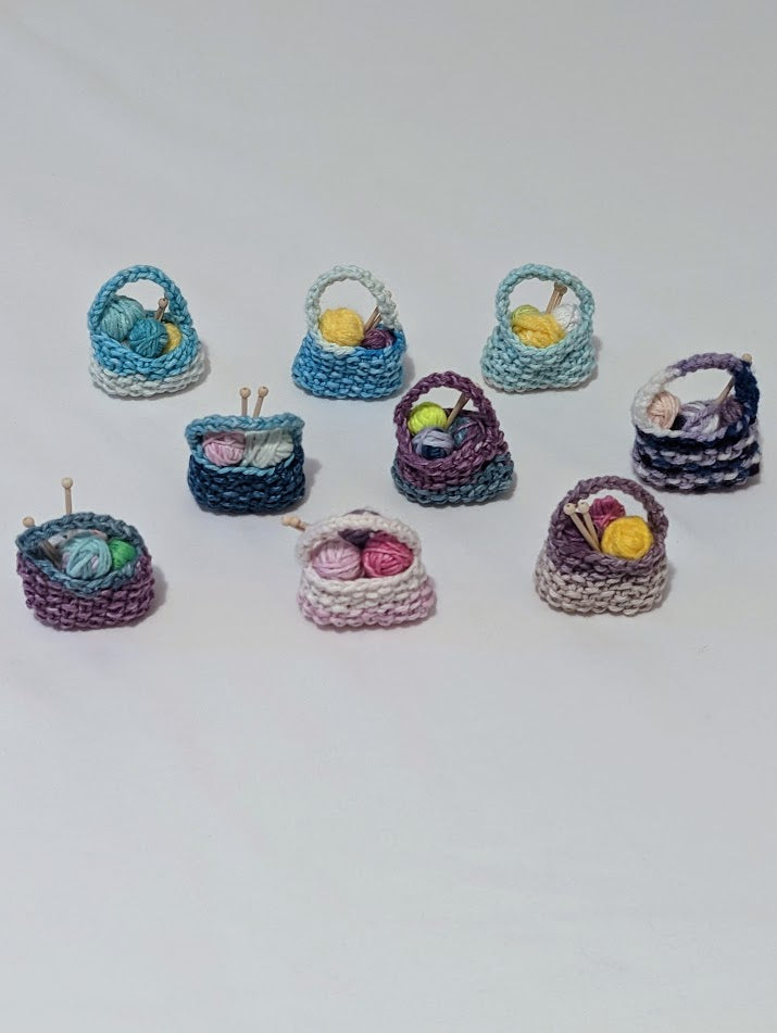 Yarnball Sack Ornament: Blues and Purples (click for options)